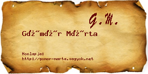 Gömör Márta névjegykártya